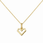 گردنبند طلا 18 عیار زنانه با زنجیر حلقه‌ای (فلامینگو) فرشته مدل قلب گیان سوپر