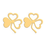 گوشواره طلا 18 عیار زنانه فرشته مدل گل شبدر WEL-000234