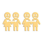 گوشواره طلا 18 عیار زنانه فرشته مدل عشق WEL-000373